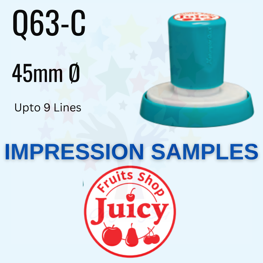 Round Company Logo Stamp / Company Chop - Self Inking / Refillable - Japanese Brand XStamper Quix