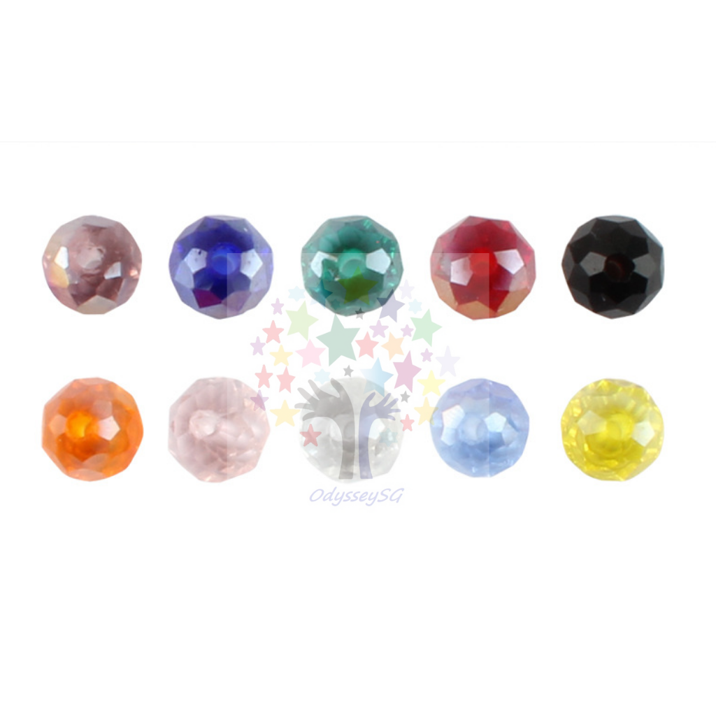 Crystal Wheel Rondelle Beads - 6mm x 5mm - DIY Beads - 500 Pcs - Free Crystal String