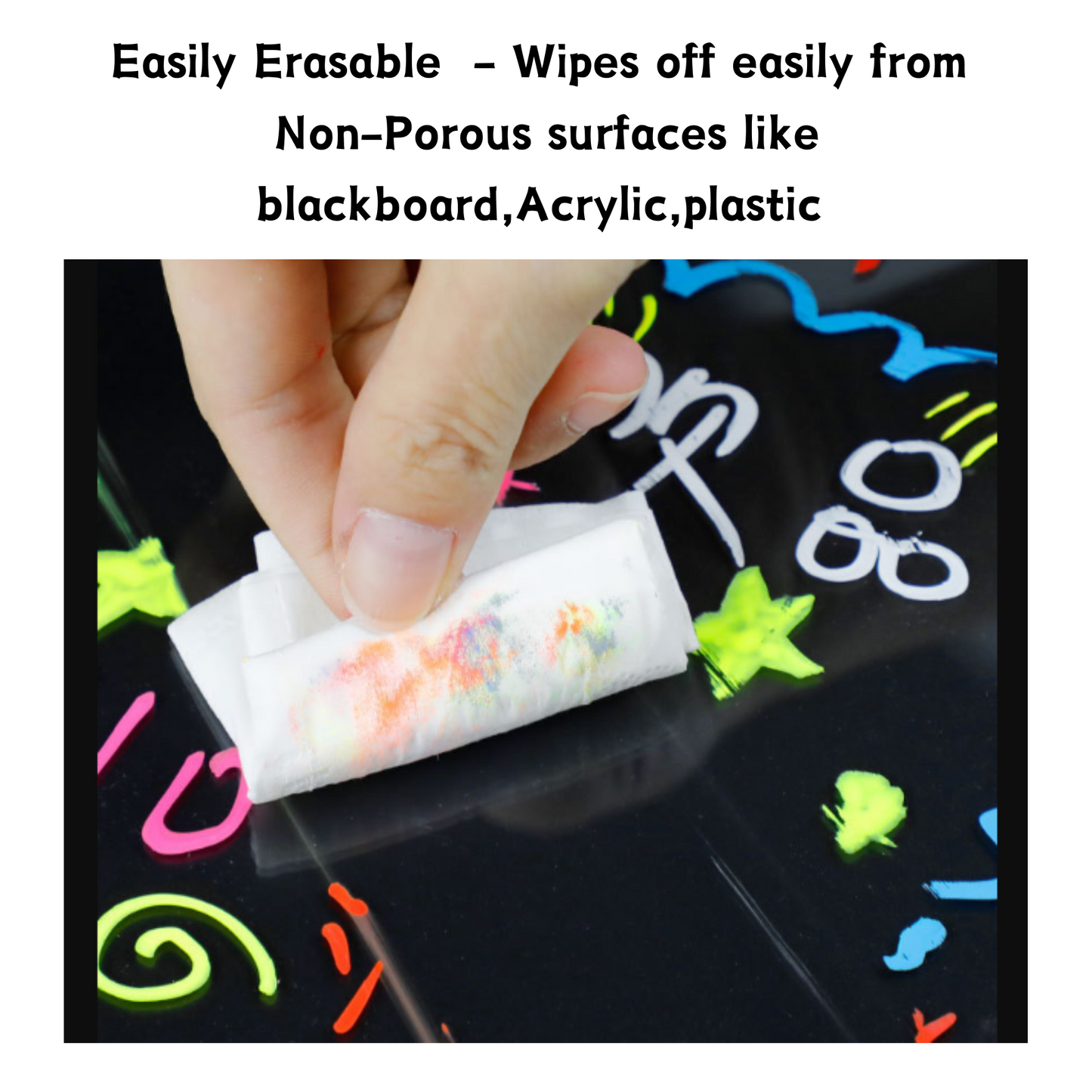 Chalk Board Marker pens - 8Pc set - Non-Toxic/Erasable - Water based ink - 3mm/6mm Reversible Tip