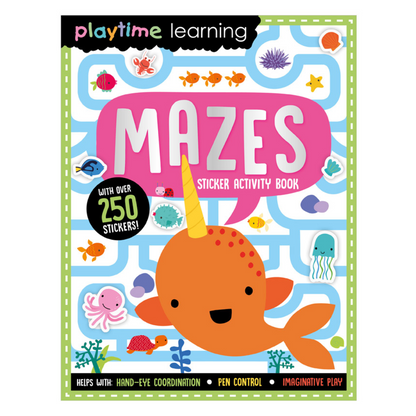 Mazes Sticker Activity Book - Playtime Learning - Over 250 stickers