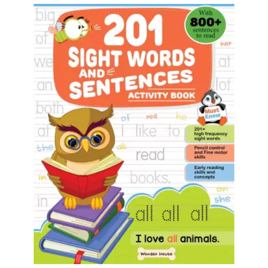 201 Sight Words and Sentences - Reading / Writing Skills -Age 4 and above
