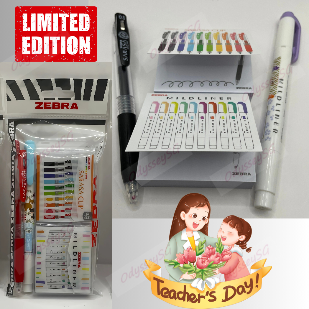 Zebra Teacher’s Day Limited Edition Gift Pack – Sarasa Clip Pen, Mildliner & Memo Pads