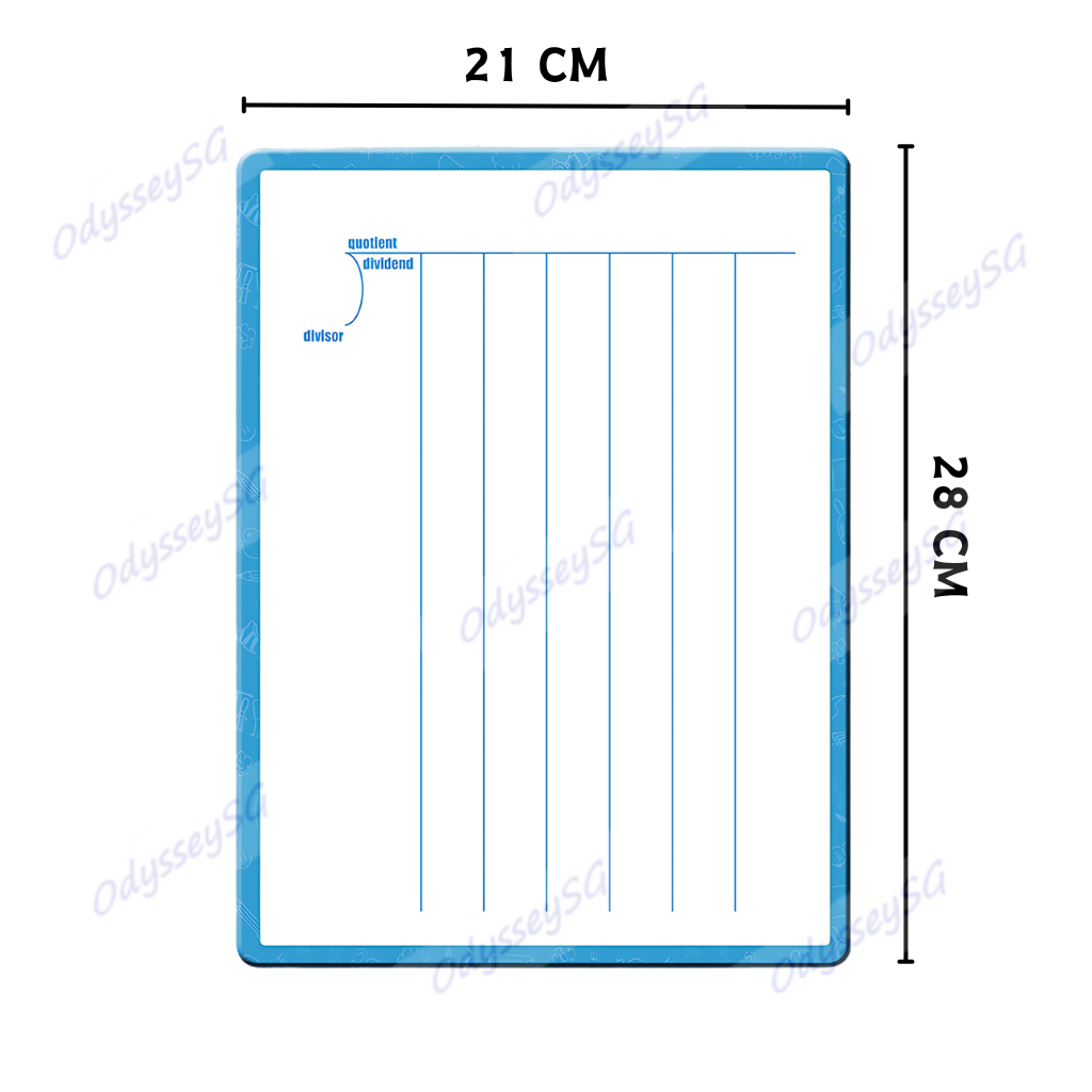 Multiplication Division Dry Erase Reusable Whiteboard - Times Table - Primary Preschool Maths practice