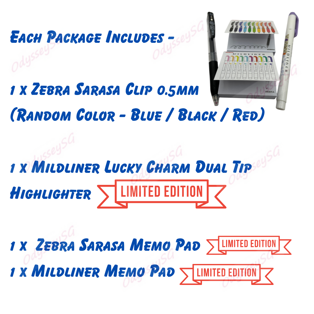 Zebra Teacher’s Day Limited Edition Gift Pack – Sarasa Clip Pen, Mildliner & Memo Pads