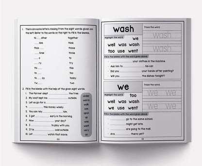 201 Sight Words and Sentences - Reading / Writing Skills -Age 4 and above