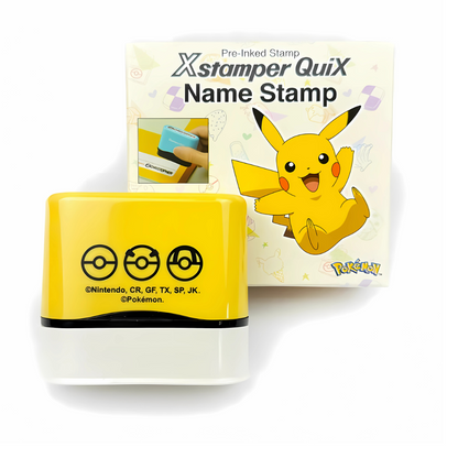 Pokemon Customised Name Stamps for Kids - Fabric Name stamp chop -Water Resistant Pikachu