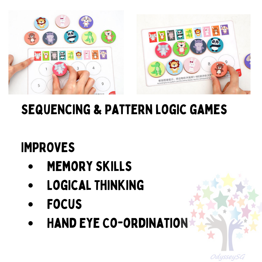 Animal Logic Game - Memory Thinking Game / Pattern / Sequencing / Memory matching / Brain Games - Age 2 - 5