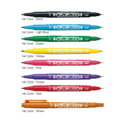 Zebra Extra Fine Twin Head Marker -Mckie Set of 8 Colours - Permanent Markers - Fine and Extra Fine