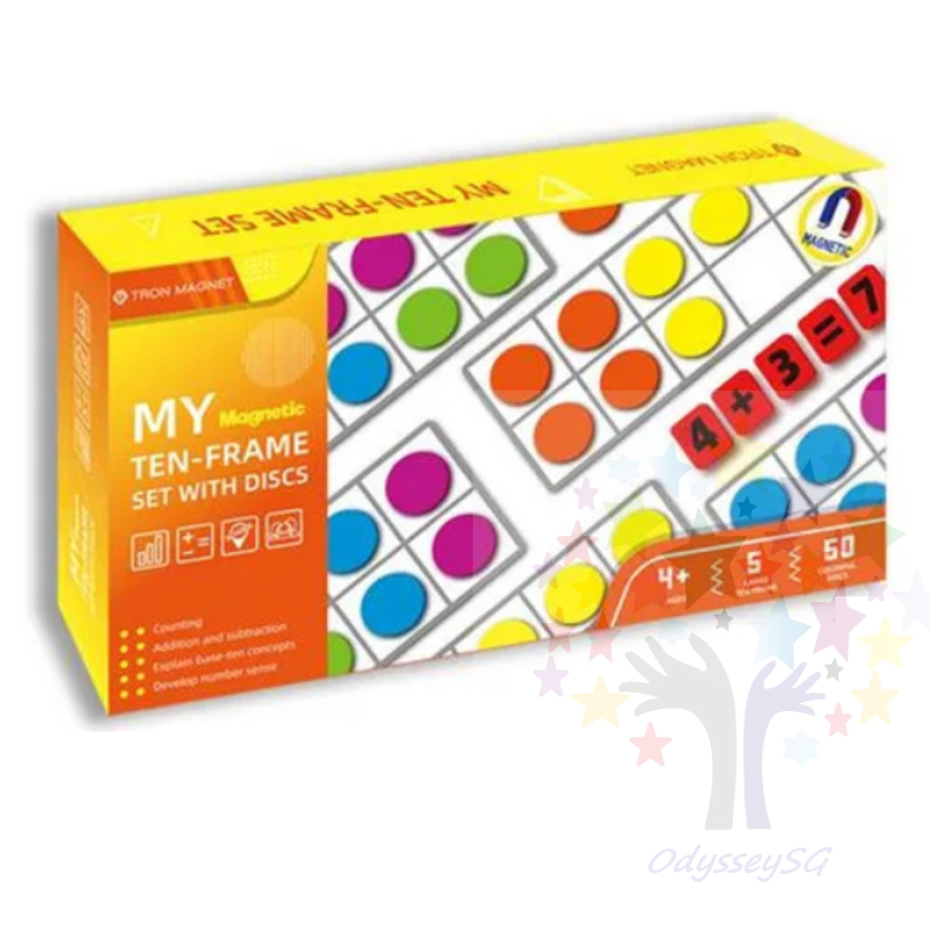 Magnetic Ten Frame Set - Preschool Kindergarten Manipulative Math Counters educational Toy game