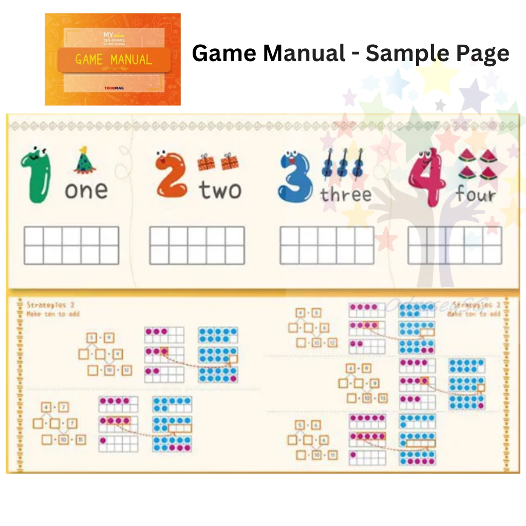 Magnetic Ten Frame Set - Preschool Kindergarten Manipulative Math Counters educational Toy game