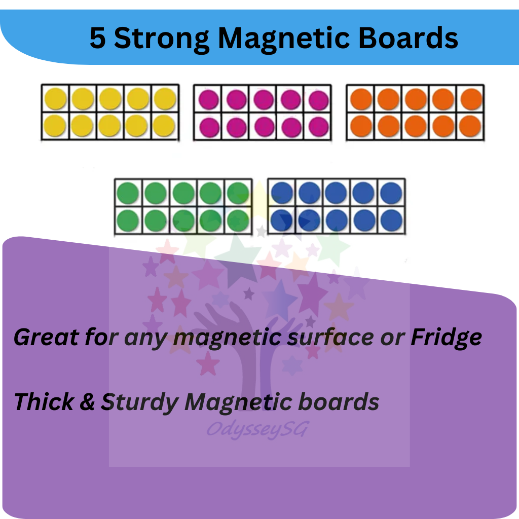 Magnetic Ten Frame Set - Preschool Kindergarten Manipulative Math Counters educational Toy game