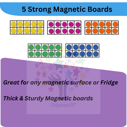 Magnetic Ten Frame Set - Preschool Kindergarten Manipulative Math Counters educational Toy game