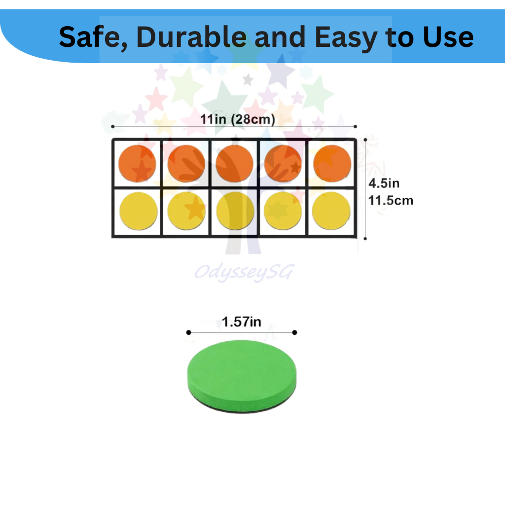 Kindergarten Math Teaching Tools 67 PCS Giant Magnetic Ten Frames Set ...
