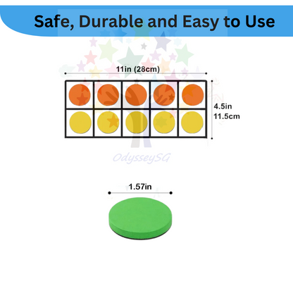 Magnetic Ten Frame Set - Preschool Kindergarten Manipulative Math Counters educational Toy game