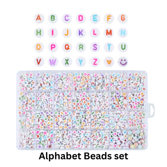 1400 Pcs - Alphabet Letter Beads - DIY bracelet / necklace letter beads - FREE CRYSTAL STRING-Each Bead 4*7mm
