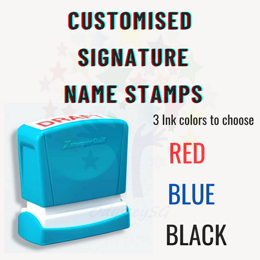 Custom Made Name / Signature Preinked Stamps - Japanese Brand - High Quality , Waterproof Ink