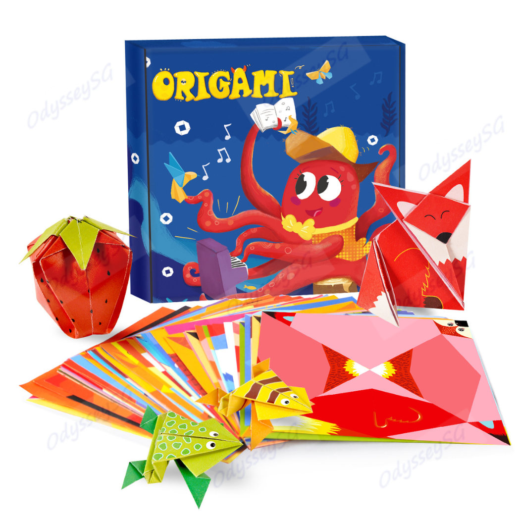 Origami Paper Kit - 54 Designs, 108 Sheets | Folding Paper DIY Craft Origami Activity for kids