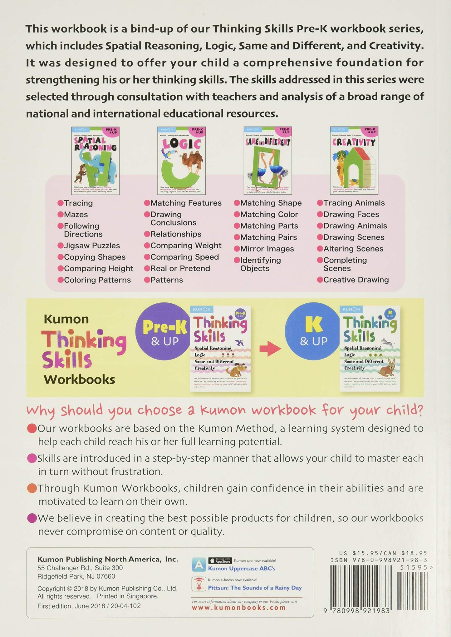 Kumon - Thinking Skills - PreK & UP - Logic / Same and Different / Creativity / Spatial Reasoning