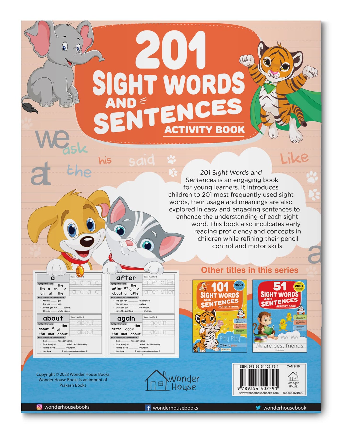 201 Sight Words and Sentences - Reading / Writing Skills -Age 4 and above