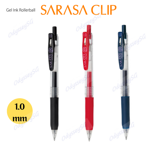 Zebra Sarasa Clip 1.0 mm Pens ( Blue / Black / Red Pens)